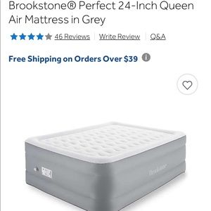 Brand New Brookstone 24” Queen Air Mattress In Gray
